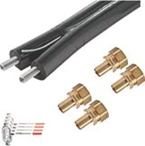 NMC aeroline INOX Doppelrohrset DN20-15m / 15m mit 4 Verschraubungen u. Befestigung