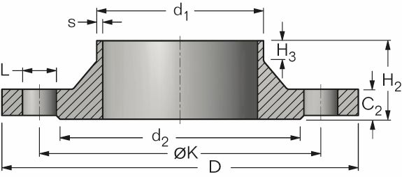 Vorschweißflansch PN6, DN15, 21,3mm / EN1092-1 Typ11 Wkst-Nr. 1.0038