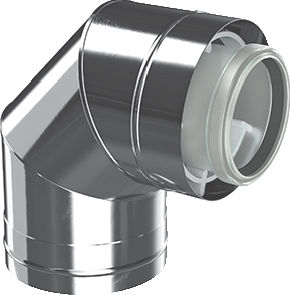Bogen konz. d:80/125, 87 Grad Edelstahl