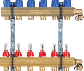 Messingverteiler FBH HKV-D 10 Vers 2.0 / mit DFM, vormontiert Version 2.0