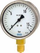 Rohrfeder-Manometer Klasse 1, 0-10 bar / m. Markenanz. G1/2", 100mm, Edelstahlgeh