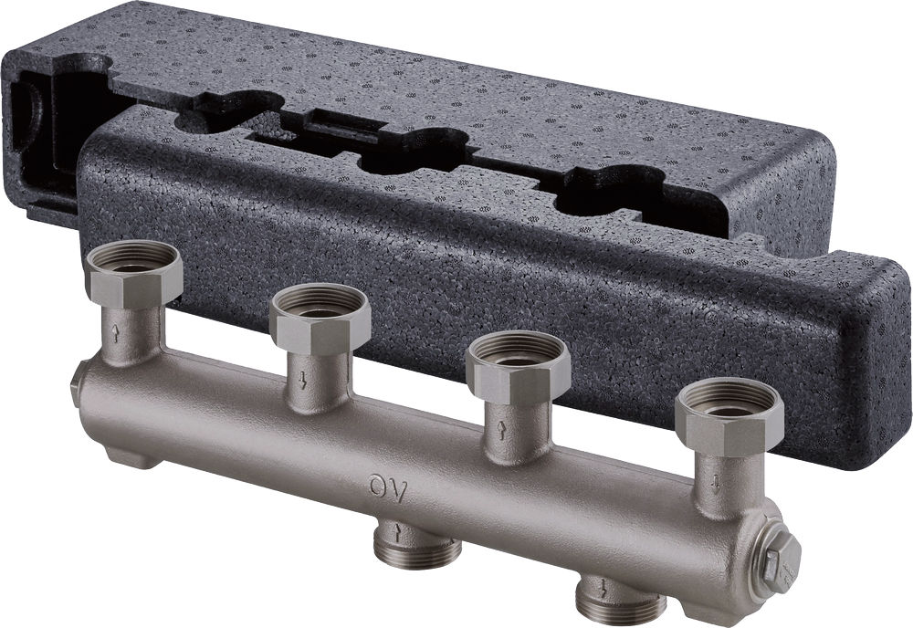 OVENTROP-Verteilerbalken für Regumat / DN 25, für 2 Heizkreise, Grauguss OVENTROP-Verteilerbalken für Regumat / DN 25, für 2 Heizkreise, Grauguss