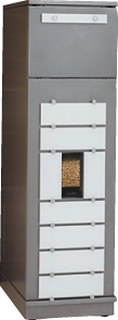 wodtke Pellet-Tower Anbau links / Glas black, Pelletvorratsbehälter 150 kg