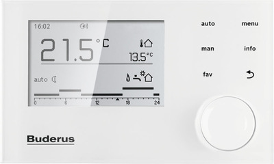 Buderus Logamatic RC310 weiß DE,AT,LU / System-Bedieneinheit, mit Außenfühler T1