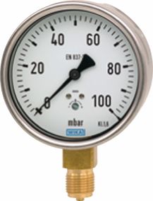 Kapselfeder-Manomet., d:100mm, 0-100mbar / G1/2B