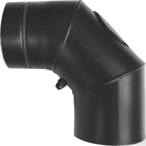 Wodtke Rauchrohrbogen 90 Gr d=130 mm / 3 Segmente m RT, Stahlblech 2cm, schwarz