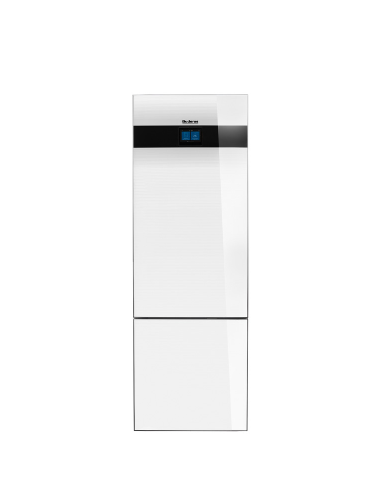 Buderus Logath. WSW196i.2-12 T180, MX400 / Modul. WP, 12kW B0/W35, Titanium, weiß