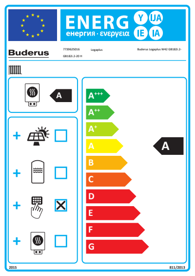 Pruduktbild: Buderus Logaplus W42 GB182i.2-20 W / GB182i.2-20 W, SH180, MAPL, HA, N-Flex