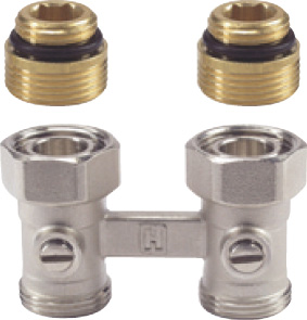 Logafix Hahn-Block HBD1/2"x3/4", Dgf / 1/2"IG Zweirohr Logafix Hahn-Block HBD1/2"x3/4", Dgf / 1/2"IG Zweirohr