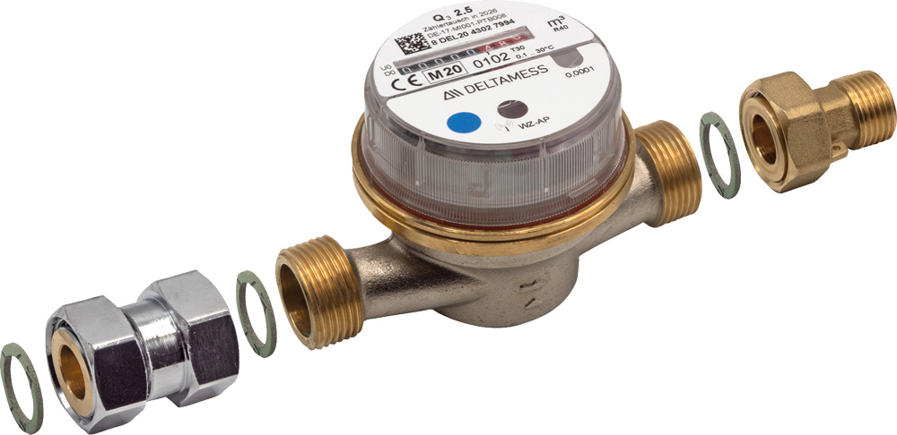 Wasserzähler mit G3/4 Adapter / für alle VES Patronen mit G3/4 Anschluss
