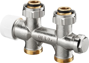 OV Anschlussarmatur "Multiblock T / 3/4"ÜM x 3/4"AG, 1-u.2-Rohr, Messing, Dg OV Anschlussarmatur "Multiblock T / 3/4"ÜM x 3/4"AG, 1-u.2-Rohr, Messing, Dg
