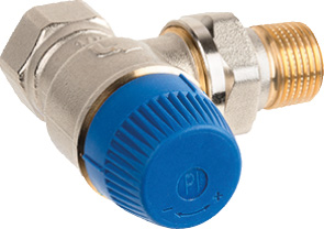 Honeywell Therm.-Ventil TRV 1/2" Eck / RG vernickelt, voreinstellbar Honeywell Therm.-Ventil TRV 1/2" Eck / RG vernickelt, voreinstellbar