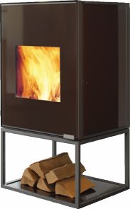 wodtke Kaminofen Hot Box 2000 black 7kW / mit Bodenadapter