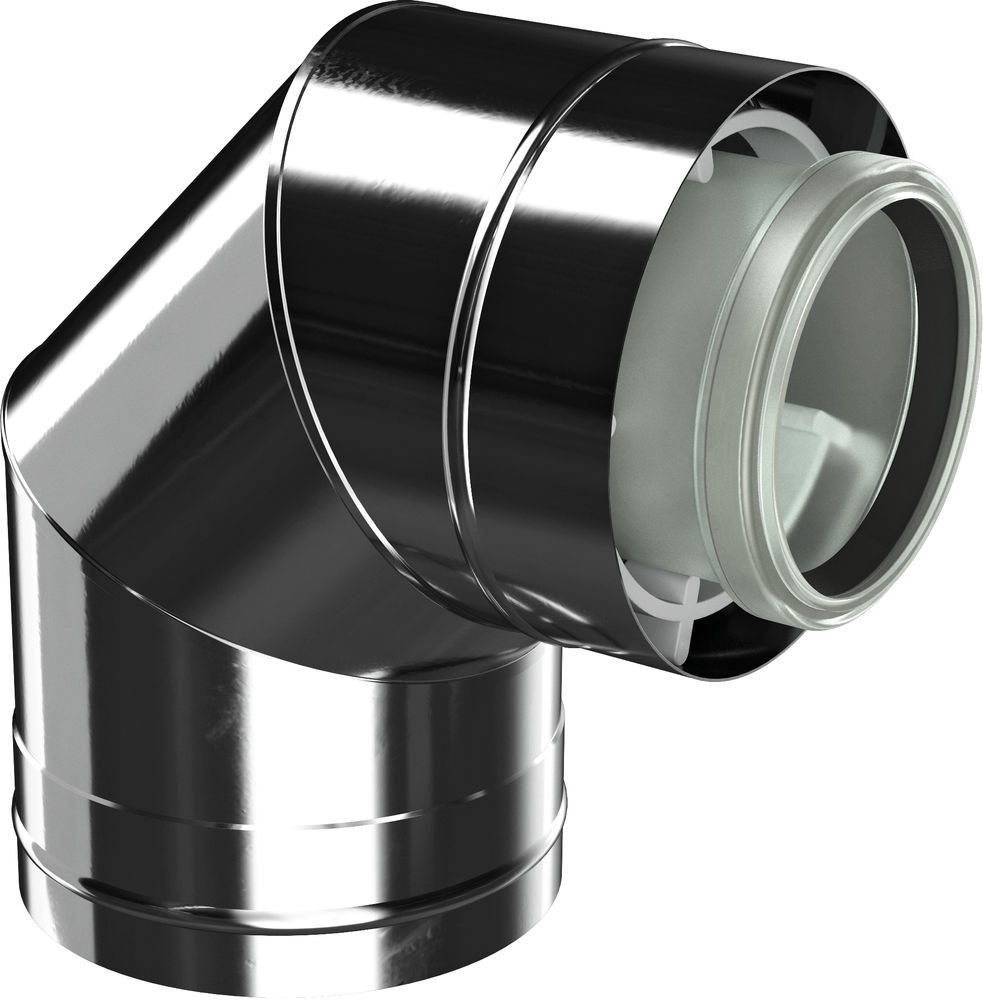 Bogen konz. Ø110/160, 87° Edelstahl
