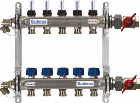 Logafloor Edelstahlvert 2HK DFM 0-5l/min / HVE-FD-AK/2, 2 Kreise, mit DFM 0-5l/min.