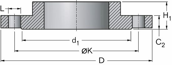 Gewindeflansch EN1092-1 Typ13 PN16 DN100 / verzinkt Gewindeflansch EN1092-1 Typ13 PN16 DN100 / verzinkt