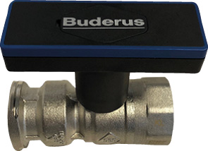 Logafix Pumpenkugelhahn 1" mit Sperrv. / PN 10 Messing vernickelt