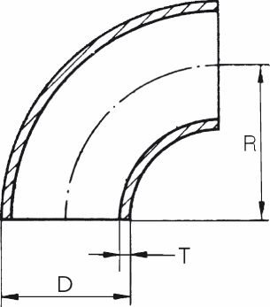 Stahlrohrbogen 90 Grad, 114,3mm ä.D. / DIN2605-1