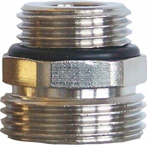 Logafloor AnschNip f.FD,EE 1/2x3/4 Ms, / 1/2" x 3/4" Messing vernickelt