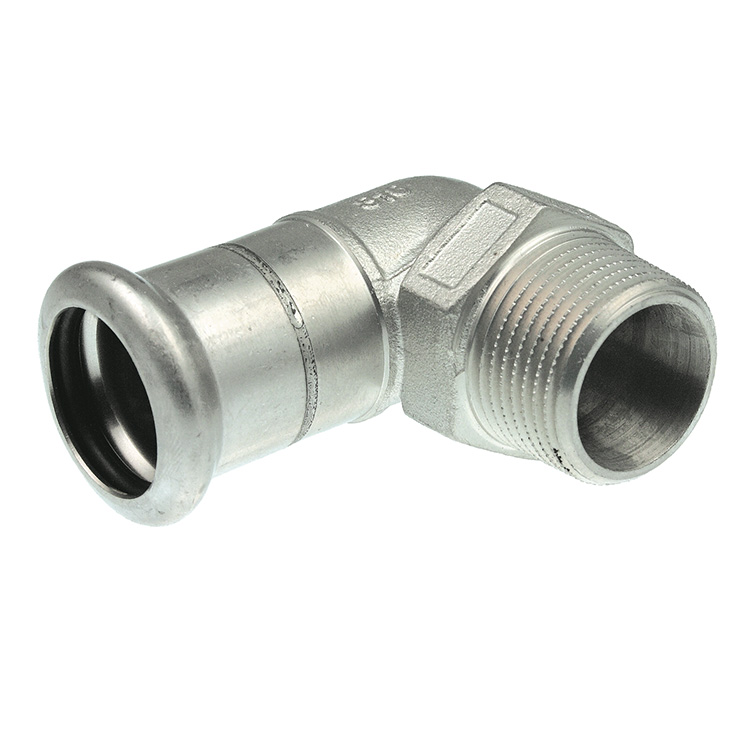 Pruduktbild: Logafix Edelst. V4A Winkel m. AG / d15xR1/2 (DN15) I/A 90Gr, M-Kontur