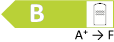Effizienzklasse: B mit Energieskala: A+ -> F Energielabel mit der Effizienzklasse B mit der Energieskala A+ -> F