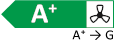 Effizienzklasse: A+ mit Energieskala: A+ -> G Energielabel mit der Effizienzklasse A+ mit der Energieskala A+ -> G