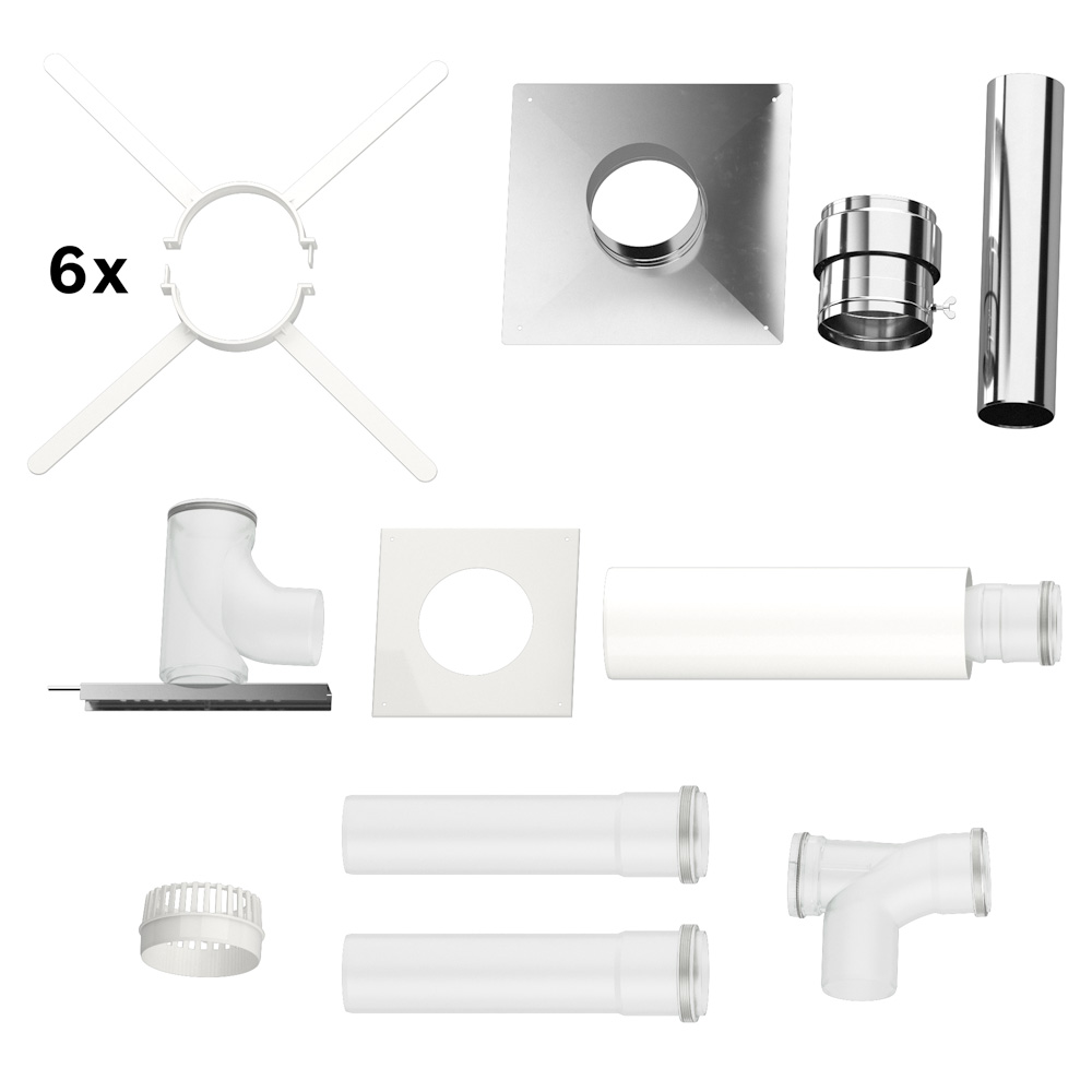 Buderus Grundbausatz GA, d:110 Edelstahl / für Wärmeerzeuger mit KAS nach oben