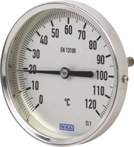 Bi-Metall-Thermom, Kl. 1, Geh.Edelstahl / Typ A52.100 D=100mm T=200mm -20 bis 60 C Bi-Metall-Thermom, Kl. 1, Geh.Edelstahl / Typ A52.100 D=100mm T=200mm -20 bis 60 C