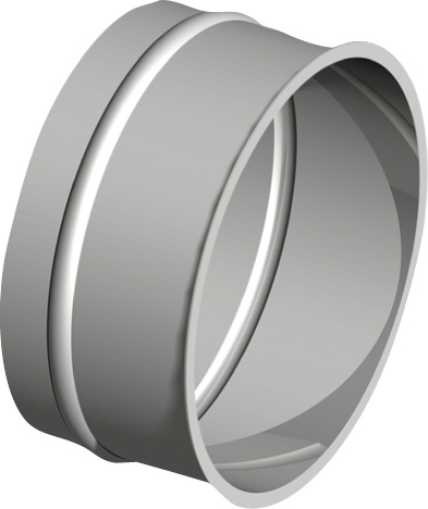 Abgasrohr-Wandfutter V4A, d110mm x 0,6mm / Werkstoff 1.4404, einfach