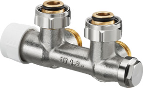 OV Anschlussarmatur "Multiblock T / 3/4"ÜM x 3/4"AG,1-u.2-Rohr,Messing, Eck OV Anschlussarmatur "Multiblock T / 3/4"ÜM x 3/4"AG,1-u.2-Rohr,Messing, Eck