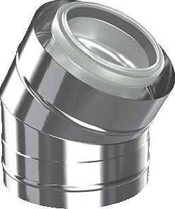Bogen konz. d:80/125, 30 Grad Edelstahl