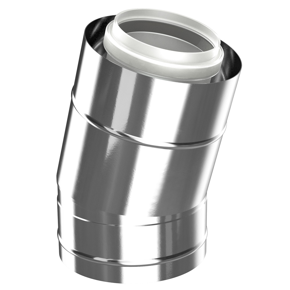 Bogen konz. d:110/160, 15 Grad Edelstahl