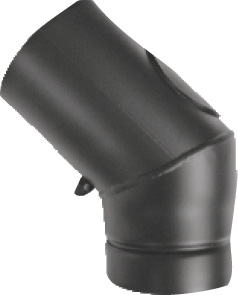 Wodtke Rauchrohrb. 45Gr d130mm 2 Segm. / o. RT, Stahlblech 2cm, schwarz