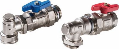 Verteiler-Anschl.-Set für  HKV-I, 90 Gr / HKV-D=2Kugelh.m.Verschr.1"IG/AG